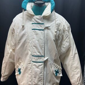 Pacer Women's Snow Jacket in White and Teal